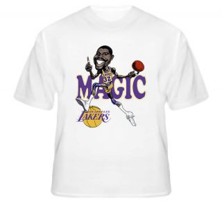 Magic Johnson Retro Basketball Caricature T Shirt