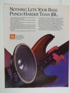 retro magazine advert 1985 JBL bass e 140