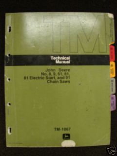 john deere technical manual 8 9 61 81 91 CHAIN SAWS