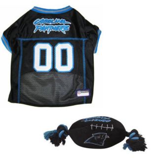   Carolina Panthers NFL Licensed Dog Clothes Jersey Shirt L Large & Toy