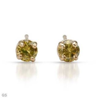 Canary Yellow Diamond 14K Yellow Gold Stud Earings.