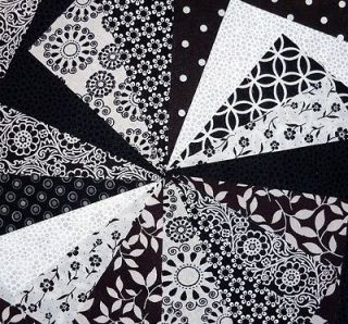  IN BLACK AND WHITE   50 4 quilt/quilting fabric squares blocks