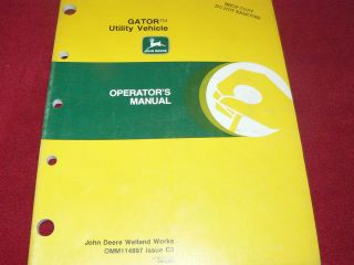 John Deere Grator Utility Vehicle Operators Manual