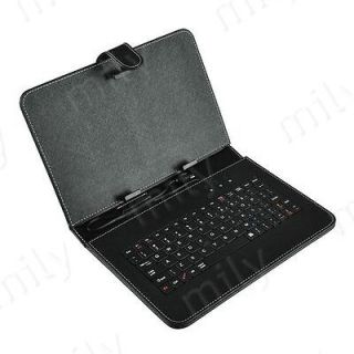 New Fashion Micro USB Keyboard Faux Leather Case For 9 inch Tablet PC