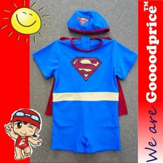   Bathing Swimwear With Cap and Amice Superman Style Costume Size Chart