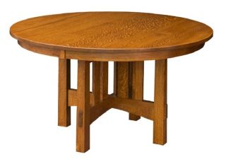   Mission Pedestal Dining Table Casual Kitchen Solid Wood 48 54 New