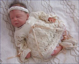 Baby Knitting Pattern Niamh Set, Christening, Dress, Headband, Shoes 