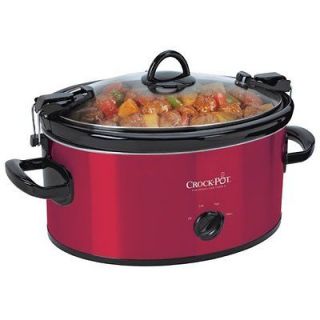   SCCPVL600R 6 Quart Manual Cook & Carry Oval Portable Slow Cooker Red