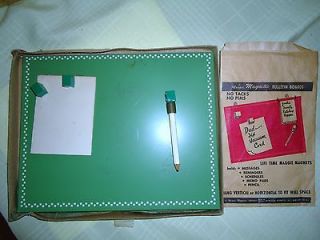 Vintage Maggie Board   Magnetic Memo Board for Kitchens,Green​ 1970s 