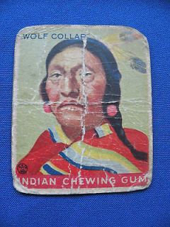 VINTAGE 1933 GOUDEY INDIAN CHEWING GUM TRADING CARD Wolf Collar #77 