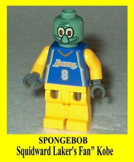 SPONGEBOB Lego Squidward as Lakers Fan #8 Kobe custom NEW Basketball 