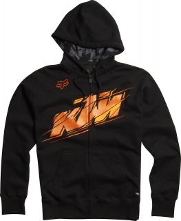 Fox Racing KTM Hint of Orange Mens Zip Front Fleece Sweatshirt Hoody 