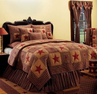 Bed Skirts Vintage Star Wine King Size Quilted From IHF for Sale