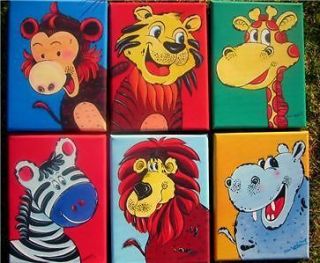 Prints on Canvas Jungle Art  Tiger, Hippo, zebra etc