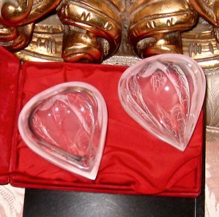 OMG Auth New in Box LALIQUE Crystal vase Heart figurine box 