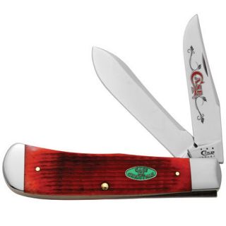 CASE XX KNIVES RED BONE PANAMA TRAPPER CHRISTMAS SHIELD KNIFE #32603 