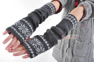   Pattern Knitting Wool Womens Long Fingerless Gloves Podotheca
