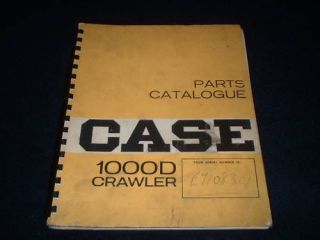 Parts Catalogue Case 1000D Crawler Tractor Free UK P&P