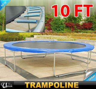 New High Quality 10 Ft Round Trampoline 4 legs With Frame Blue Pad