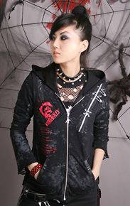  Visual Kei Punk Gothic Nana ROCK spider web srkull top shirt coat S L