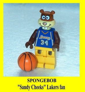 SPONGEBOB Lego Sandy Cheeks as Lakers Fan #34 Shaq custom NEW 