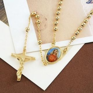 The Virgin Mary Cross Necklace In 9K Yellow Gold Filled