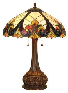   Victorian Styled Tiffany Style Stained Glass Table Lamp W/ 18 Shade