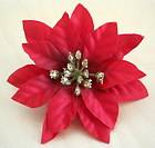   Glitter Poinsettia Silk Flower Brooch Pin,Christmas, Lapel,Holiday