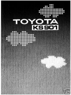 Toyota Knitting Machine 901 Instructions
