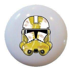 Star Wars Stormtrooper Yellow Ceramic Knob Drawer Dresser Pulls 