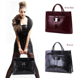   Lady Crocodile Pattern Womens Hobo Hollywood Handbag Tote Bag Fashion