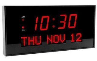 Large Digital LED Calendar Clock Wall Mount Watch Tabletop Clock Home 