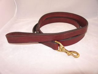 Ft. x 7/8 Amish Made Leather Dog Leash Brown/Brass; Black/Silver;B 