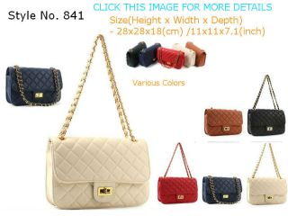   Handbag PU leather bags gold chain strap shoulder bag handbags 841