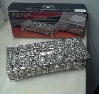 Godinger Silver Art Co. ~ Silver Plated Large Jewelry Box ~ BRAND NEW 