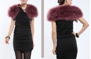   Ostrich fur Shawl cape jacket evening dress accessary ladies fashion
