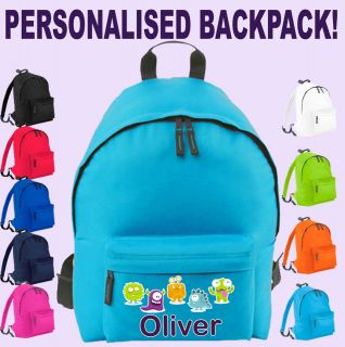 Personalised School Bag for Boy/Girl Kids Name & Design on Backpack 