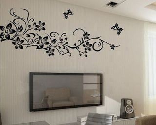   Flower Butterfly Removable Wall Sticker Home Decor Art Decal 90*60