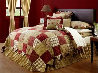   Patchwork Country Red Sage Twin Queen King Size Bedding Quilt Bed Set