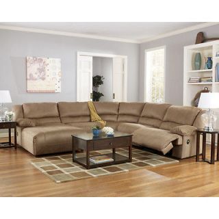 Ashley Modern Leather Sectional Sofa with Light