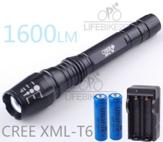 CREE XM L T6 LED Zoomable 1600 Lumen Flashlight Torch Zoom Lamp 2x 