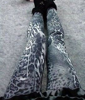   Lady Sexy Thin Leopard Print Leggings Tights Pants Fashion New Gray