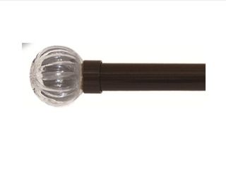 Clear Ball Espresso Rod and Finial Set  also available Rings or 