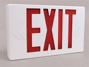 Red LED Exit Sign 1 or 2 Face AC With Battery Back Up NEW Free Same 
