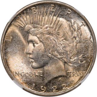 1922 D $1 NGC MS66 Peace Liberty Head Silver Dollar