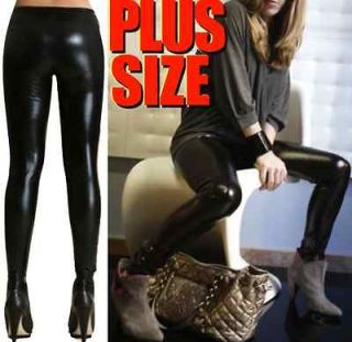 1XL 3XL Plus Size Black Legging Pants Faux Leather Like Liquid Legging 
