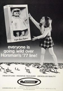1977 Ad Horsman Life Size Softee Baby Doll Girl Toy   ORIGINAL 
