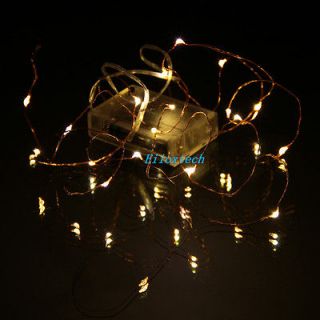 Warm White 20LED Copper Wire String Light Battery Powered XMAS 