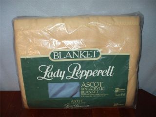 Vintage New In Package Lady Pepperell Ascot Acrylic Blanket~72x90 
