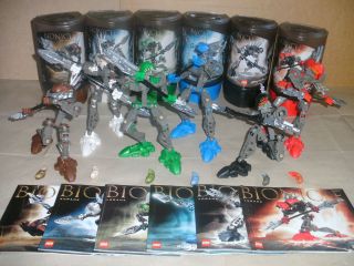 LEGO BIONICLE SET OF RAHKSHI 8587 8592 ALL WITH KRATA, INS & CANISTERS 
